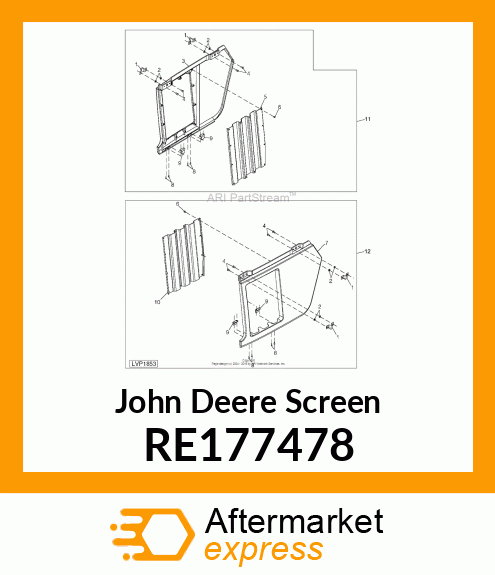 SCREEN, SCREEN, LH SIDE ASSEMBLY RE177478