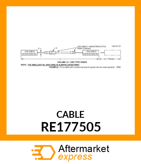 CABLE, CLUTCH RE177505