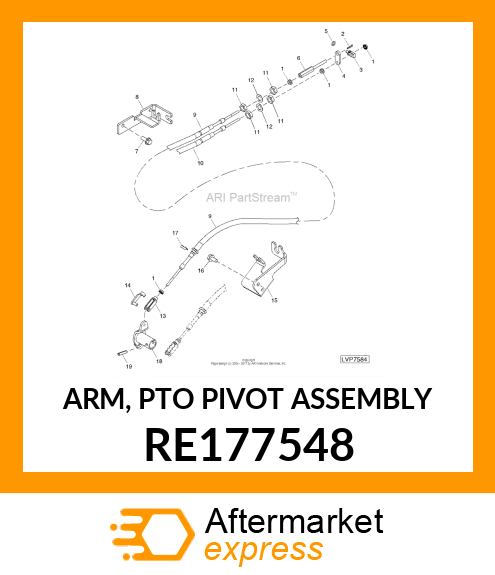 ARM, PTO PIVOT ASSEMBLY RE177548