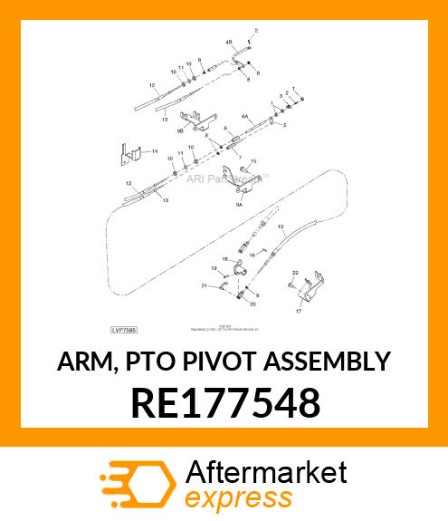 ARM, PTO PIVOT ASSEMBLY RE177548