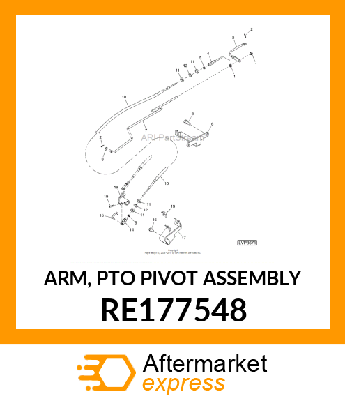 ARM, PTO PIVOT ASSEMBLY RE177548