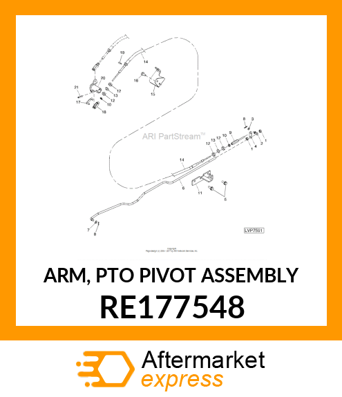 ARM, PTO PIVOT ASSEMBLY RE177548