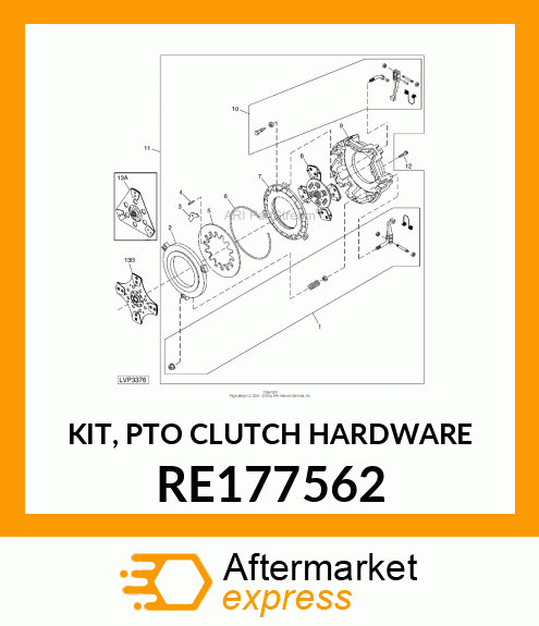 KIT, PTO CLUTCH HARDWARE RE177562