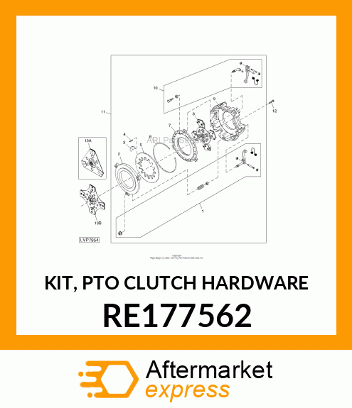 KIT, PTO CLUTCH HARDWARE RE177562