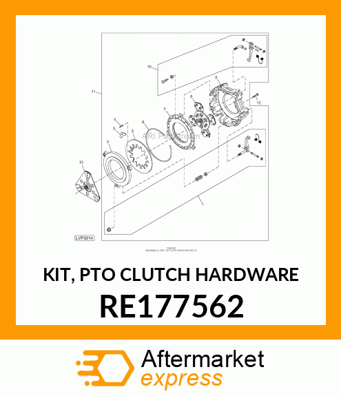 KIT, PTO CLUTCH HARDWARE RE177562