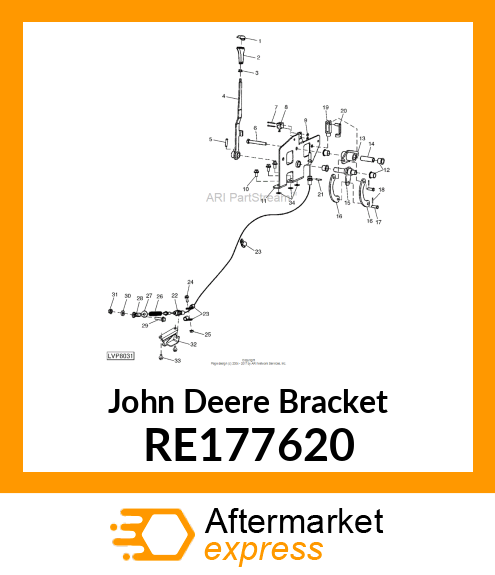 BRACKET,PTO CLUTCH CABLE,ASSEMBLY RE177620