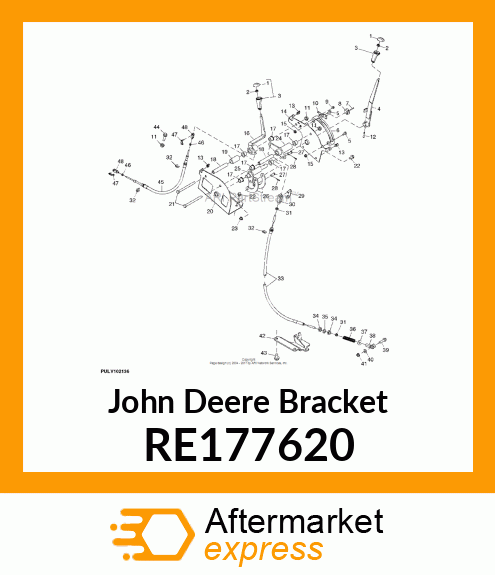 BRACKET,PTO CLUTCH CABLE,ASSEMBLY RE177620