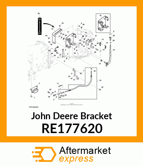 BRACKET,PTO CLUTCH CABLE,ASSEMBLY RE177620