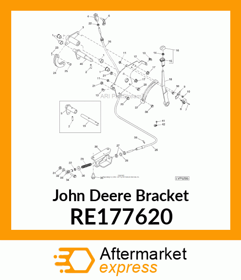 BRACKET,PTO CLUTCH CABLE,ASSEMBLY RE177620