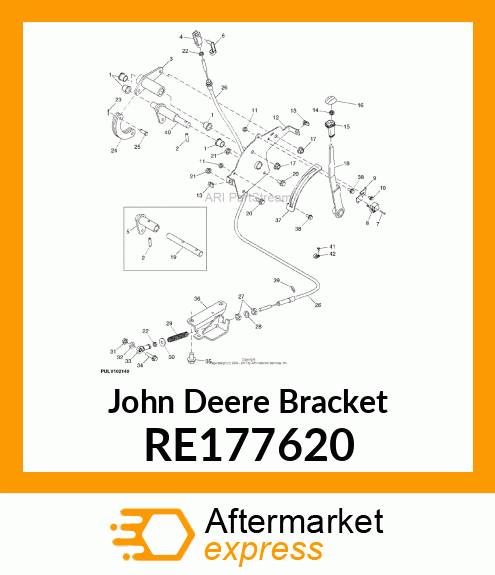 BRACKET,PTO CLUTCH CABLE,ASSEMBLY RE177620