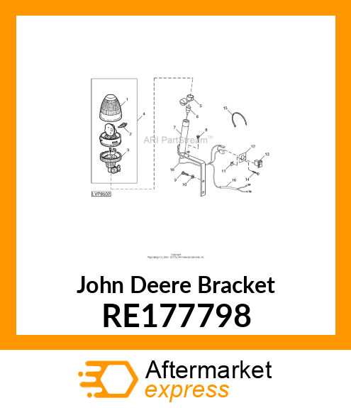 BRACKET FOR BEACON LIGHT RH TRAFFIC RE177798