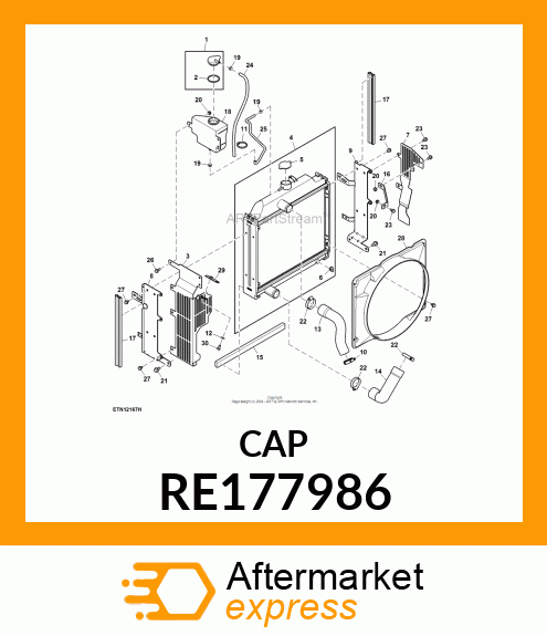 CAP, CAP, OVERFLOW BOTTLE RE177986