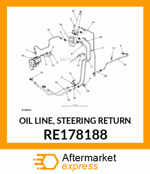 OIL LINE, STEERING RETURN RE178188