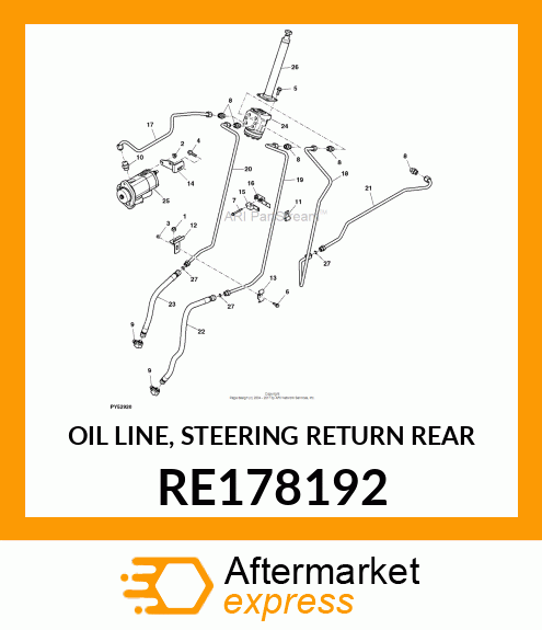 OIL LINE, STEERING RETURN REAR RE178192