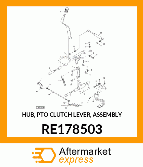 HUB, PTO CLUTCH LEVER, ASSEMBLY RE178503