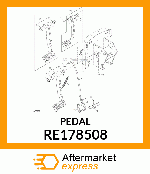 PEDAL, CLUTCH, ASSEMBY, W/BUSHINGS RE178508