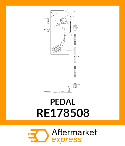 PEDAL, CLUTCH, ASSEMBY, W/BUSHINGS RE178508