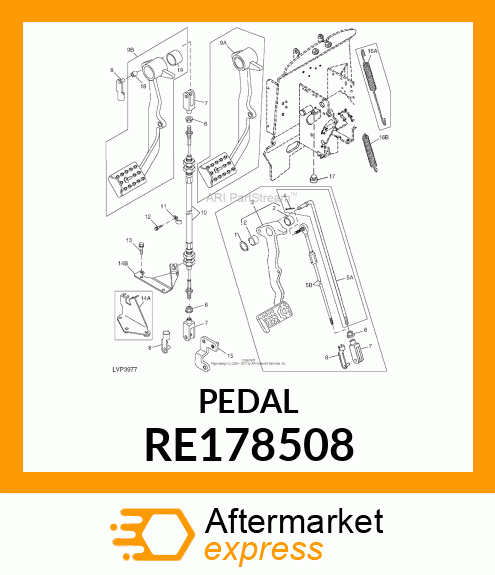 PEDAL, CLUTCH, ASSEMBY, W/BUSHINGS RE178508