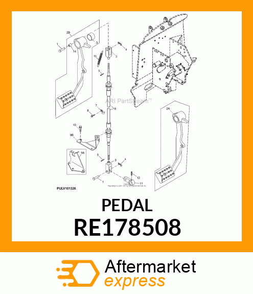 PEDAL, CLUTCH, ASSEMBY, W/BUSHINGS RE178508