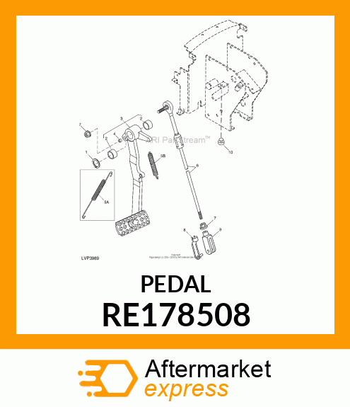 PEDAL, CLUTCH, ASSEMBY, W/BUSHINGS RE178508