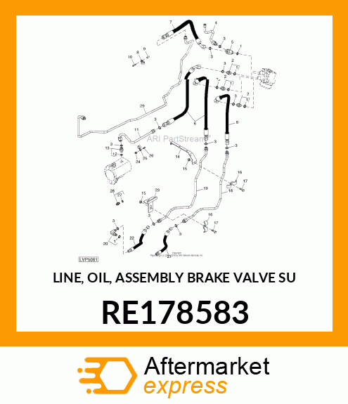 LINE, OIL, ASSEMBLY BRAKE VALVE SU RE178583