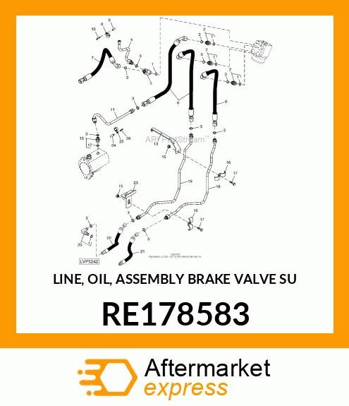 LINE, OIL, ASSEMBLY BRAKE VALVE SU RE178583