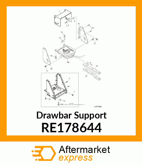 SUPPORT, DRAWBAR, ASSEMBLY RE178644