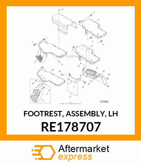 FOOTREST, ASSEMBLY, LH RE178707