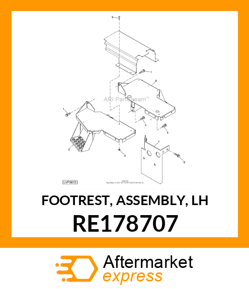 FOOTREST, ASSEMBLY, LH RE178707