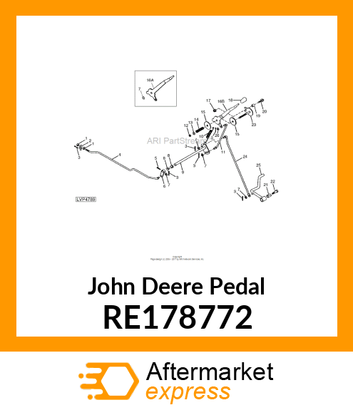 PEDAL, FOOT THROTTLE, ASSEMBLY RE178772