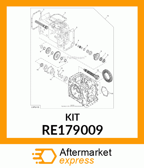 B RANGE GEAR FOR P/R AND S/R WITH I RE179009