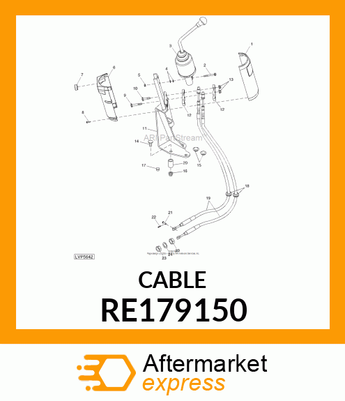 PUSH PULL CABLE, ASSY, MID RE179150