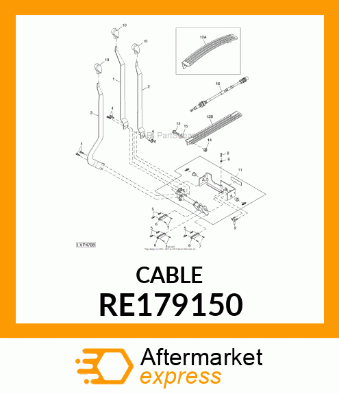 PUSH PULL CABLE, ASSY, MID RE179150