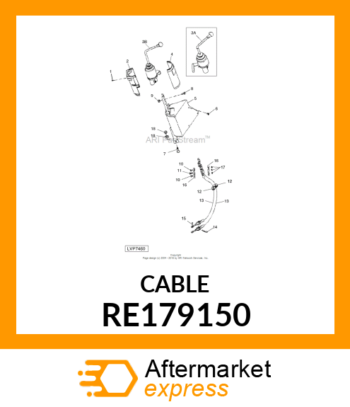 PUSH PULL CABLE, ASSY, MID RE179150