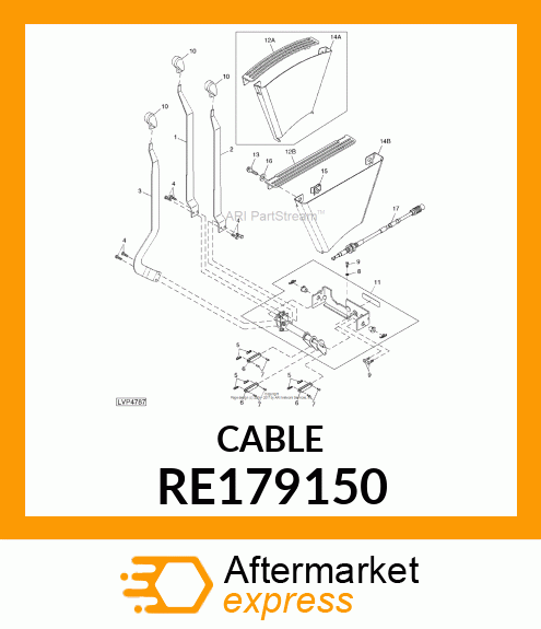 PUSH PULL CABLE, ASSY, MID RE179150