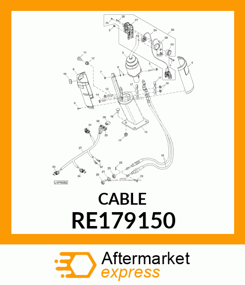 PUSH PULL CABLE, ASSY, MID RE179150