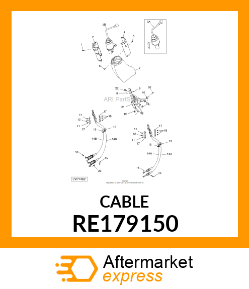 PUSH PULL CABLE, ASSY, MID RE179150