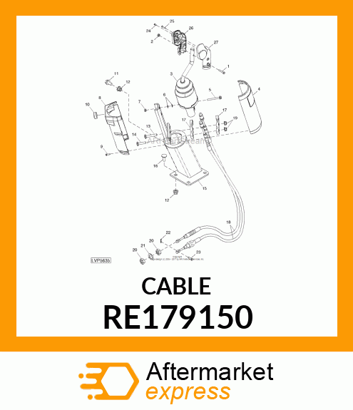 PUSH PULL CABLE, ASSY, MID RE179150