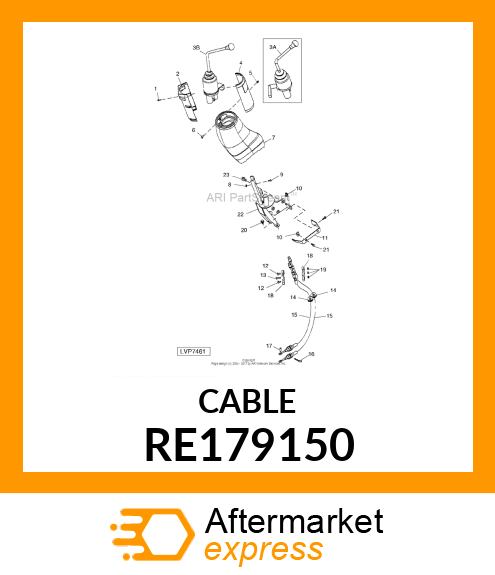 PUSH PULL CABLE, ASSY, MID RE179150