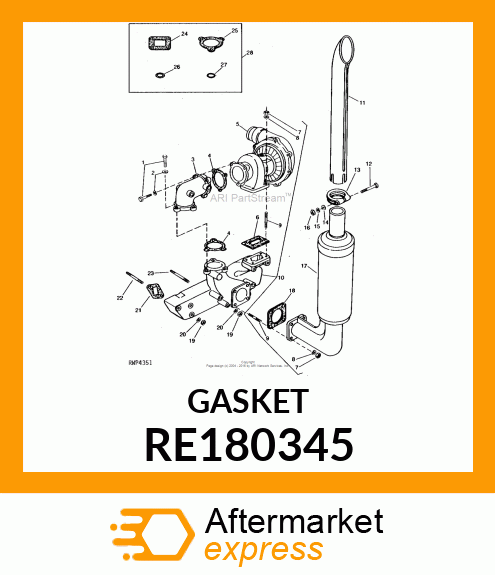 GASKET, TURBOCHARGER RE180345