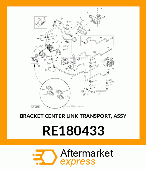 BRACKET,CENTER LINK TRANSPORT, ASSY RE180433