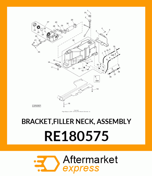 BRACKET,FILLER NECK, ASSEMBLY RE180575