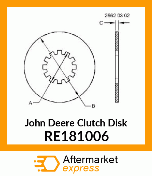 CLUTCH DISK, DISK WITH FACINGS RE181006