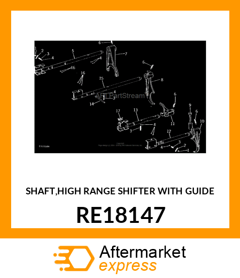 SHAFT,HIGH RANGE SHIFTER WITH GUIDE RE18147