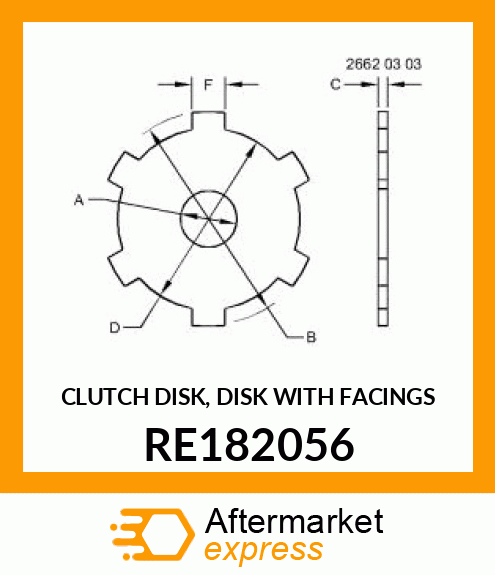 CLUTCH DISK, DISK WITH FACINGS RE182056