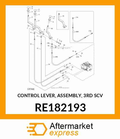CONTROL LEVER, ASSEMBLY, 3RD SCV RE182193