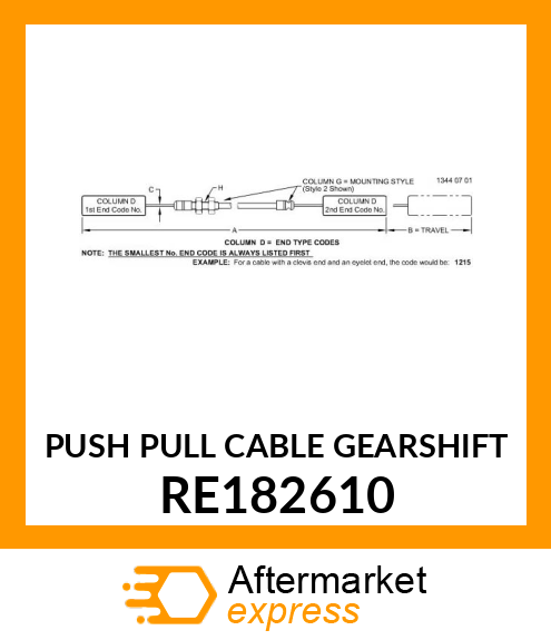 PUSH PULL CABLE GEARSHIFT RE182610