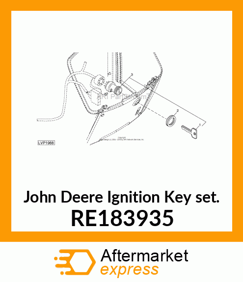 KEY, IGNITION SWITCH WITH 2000 LOGO RE183935