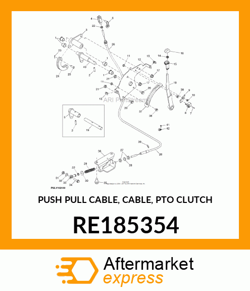 PUSH PULL CABLE, CABLE, PTO CLUTCH RE185354