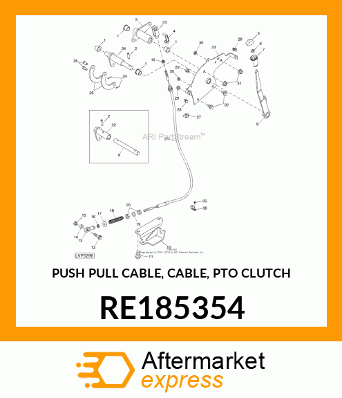 PUSH PULL CABLE, CABLE, PTO CLUTCH RE185354